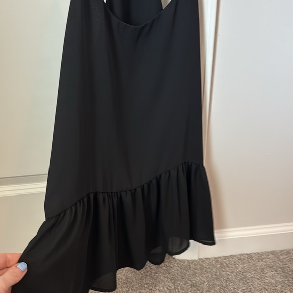 Black Tank Top with Ruffle Detail - Picture 2 of 4